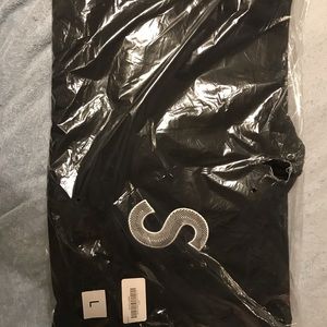 Supreme black large hooded sweatshirt